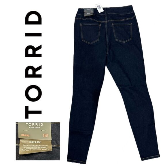 Torrid Feel the Fit Super Soft Dark Wash Jeggings - Size 16T - Picture 2 of 2